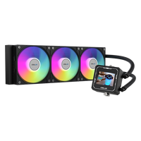 Système de refroidissement par eau COOLLEO ICE CORE VISION 360 BK ARGB pour boîtier d'ordinateur de jeu Intel LGA115X/1200/1700/1851 AM4/AM5