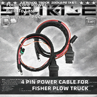 42014 42015 Faisceau de câblage électronique 4 broches 12V pour batterie, avec gaine en PVC et âme en cuivre, pour camion déneigeur Fisher