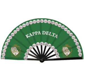 Éventails pliables en polyester de 33 cm de la sororité ALPHA <span class=keywords><strong>KAPPA</strong></span> DELTA PGHI, grands éventails à claquer, éventails à main pour sororité - Product Image 5