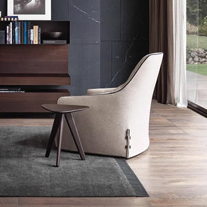Sillón de Salón de Diseño Moderno con Reposapiés, Sillón <span class=keywords><strong>Individual</strong></span> Blanco con Respaldo Alto y Reposabrazos para Muebles de Sala de Estar - Product Image 5