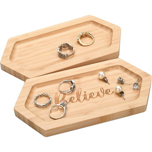 Plateau de présentation pour bagues en bois massif, plateau pour photographie de bijoux, plateau de rangement pour boucles d'oreilles en bambou et bois - Product Image 5