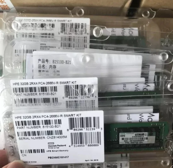 32GB DDR4-2666 Dual Rank X4 Registered Smart Memory Kit Model 815100-B21 CN