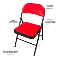 Chaise pliante de style moderne et minimaliste avec structure métallique pour conférence, bureau, formation, travail simple et mobilier d'extérieur