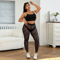 Nuevos pantalones de encaje de malla sexy para mujer y Tourse ver a través de pantalones largos de cintura alta Party Club ropa de mujer