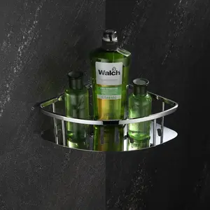 Accessoires de salle de bain muraux Étagère de douche de polissage de miroir d'angle en acier inoxydable