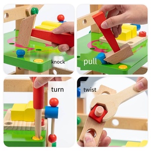 Elisyia Outils multifonctionnels en forme de pingouin <span class=keywords><strong>Chaise</strong></span> en bois de hêtre Kit de <span class=keywords><strong>bricolage</strong></span> <span class=keywords><strong>Montessori</strong></span> coloré Jouets éducatifs pour enfants de 0 à 6 ans Unisexe - Product Image 2