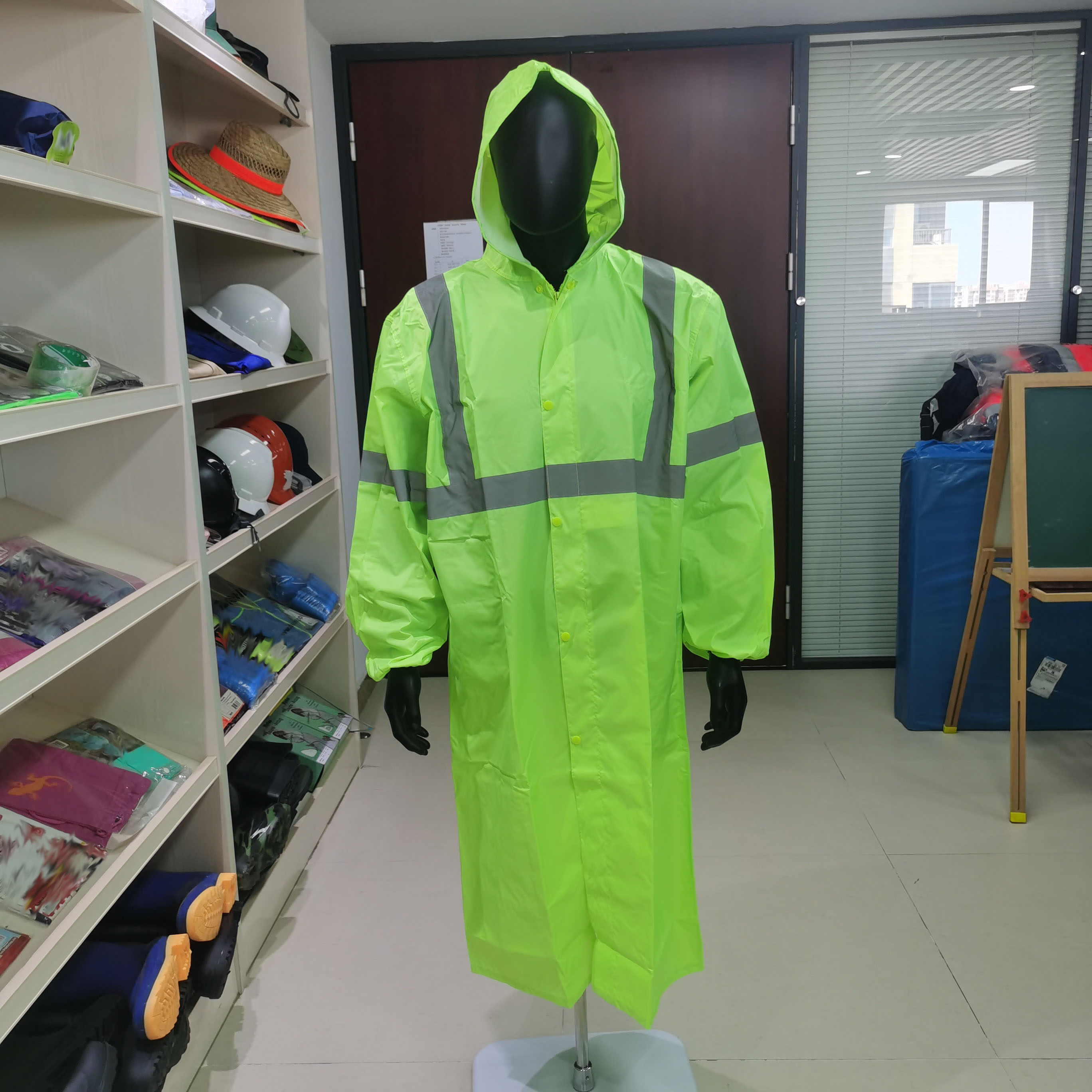 Traffic Police Raincoat Waterproof Windproof Fluorescent Green