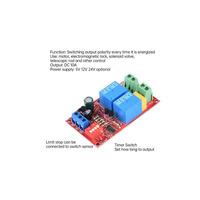 Module de relais de commutation DC Taida 10A 5V/12V/24V pour moteur à courant continu, marche avant et arrière, avec minuterie pour électrovanne, tige de poussée électrique