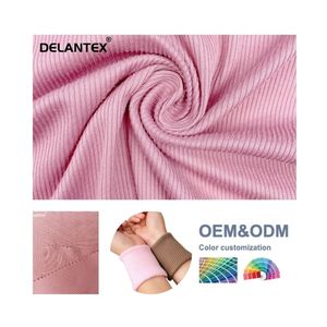 Delantex precio de fábrica DTY 2*2 costilla 2 lados cepillado poli Spandex costilla tela muestra gratis - Product Image 1