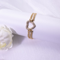 Pulsera de Latón Chapada en Oro de 18k con Forma de Corazón Dulce de HYL Jewelry, Joyería de Oro al por Mayor