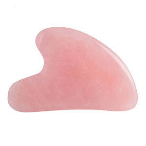 Beauty Gua Sha herramientas de masaje raspado Natural barato cuarzo rosa 100% tablero Guasha hecho a mano para SPA acupuntura B nivel de calidad - Product Image 1