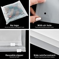 Sacs refermables en PE transparent mat réutilisables à fermeture éclair, impression par gravure, pour l'emballage de vêtements, supermarchés et expositions – Vente chaude