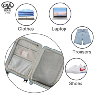 DWL Nouvelle valise d'affaires de 20 pouces à la mode Marine/Vert pomme Bagage d'embarquement à main avec design élégant