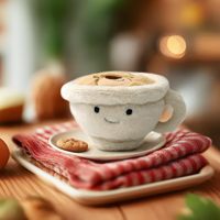 Jouet en peluche pour animaux de compagnie en forme de tasse de latte d'ours, jouet interactif à mâcher en forme de nourriture mignon pour chiens