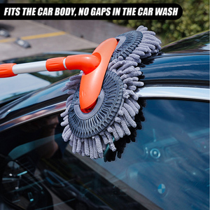 Wholesale Rotating Car Wash Mop Double <b>Brush</b> Head Auto Supplies Roof Window Cleaning Accessories - Product Image 1