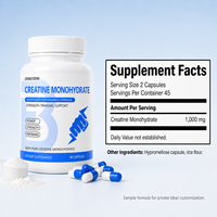 Créatine monohydrate ODM, supplément nutritionnel pré-entraînement, récupération musculaire, nutrition sportive, capsules de créatine monohydrate
