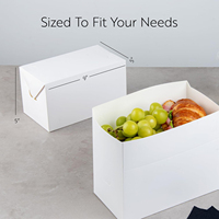 Cajas Rectangulares para Llevar Comida, Cajas de Cartón Blancas para Almuerzo, Cajas de Papel para Comida Rápida, Cajas para Pollo Frito