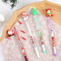 Nouveau Noël Non Aiguisé Crayon En Boîte Tête En Silicone École Primaire Blocs De Construction Amovible Multifonctionnel Stylo Ensemble En Gros