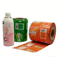 Étiquette thermorétractable écologique à impression colorée pour l'emballage des bouteilles de bière et de boissons, en PVC/PET/OPS