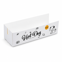 Plateau/Assiette à hot-dogs en papier blanc – Plateaux alimentaires jetables de taille standard en papier kraft pour nachos, tacos, BBQ, frites