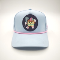 Gorras de Golf Deportivas Apex Unisex de 5 Paneles, Poliéster Dobby, Logotipo Personalizado, Bordado a Mano, Parche Tejido, Diseño de Puntos de Leopardo, Ajustables