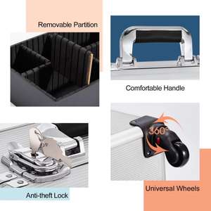 Lockable <strong>Makeup</strong> Train <strong>Case</strong> <strong>on</strong> <strong>Wheels</strong> Professional <strong>Makeup</strong> Luggage Trolley <strong>Case</strong> for Hairstylist - Product Image 4