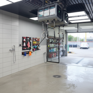 Commercial Wall-Mounted 10m 3-IN-1 Water Air Electric Combination Hose Reel for Full Car <strong>Wash</strong> Bay Setup - Product Image 1