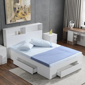 Cabina de madera Cama de almacenamiento 120*200cm con cabecero de estantería para jóvenes Muebles de dormitorio de diseño moderno para uso doméstico para adolescentes - Product Image 4