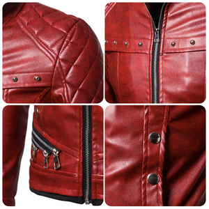 Autunno e inverno nuovo stile stile stile tinta unita giacca e giacca in pelle da <span class=keywords><strong>uomo</strong></span> con <span class=keywords><strong>collo</strong></span> di <span class=keywords><strong>pelliccia</strong></span> di dimensioni europee - Product Image 3