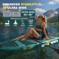 Planche de paddle gonflable large Skatinger Majestic Voyage 11'6"x35"x6" pour la famille