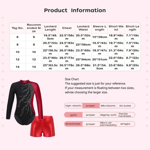 Ensemble de justaucorps de danse et de gymnastique en Spandex avec strass pour filles, idéal pour la performance, les récitals, le patinage artistique et l'entraînement, personnalisable - Product Image 6