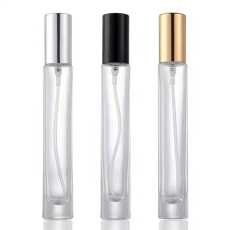 Botol parfum semprot, label pribadi 10ml 20ml tebal bening kaca persegi bulat semprot untuk parfum decant