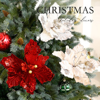 Luxuriöse Goldpulver Künstliche Weihnachtssterne Christbaumschmuck für Weihnachtsbaum Adornos De Navidad Dekoration