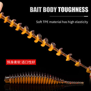 TGD - Juego de 10 Señuelos de Pesca Flotantes Suaves de TPE, Tipo Gusano, Micro Grub, con Cola de Espina, para Pescar Lubina, <span class=keywords><strong>Trucha</strong></span>, Crappie y Perca - Product Image 5