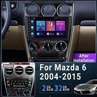 Sistema de Audio para Auto Android 15 para Mazda 6 2004-2015 con Carplay y Android Auto Inalámbricos, Navegación GPS, Reproductor de DVD USB