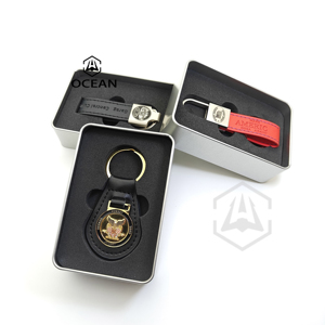 Custom Fashion Craft Vintage Leather Keychain with UV Printing Customized Design 2D Embossed Custom Color