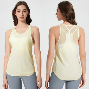 Verano malla empalme blusa exterior chaleco <span class=keywords><strong>mujer</strong></span> Casual Fitness deportes correr Yoga Top - Product Image 3