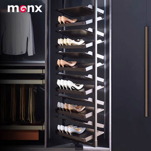 Espositore Girevole per Scarpe in Lega di Alluminio, Design Smontabile Salvaspazio, Organizzatore Moderno per <span class=keywords><strong>Armadio</strong></span> con Rotazione a 360° - Product Image 3