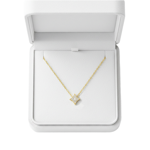 Hot Selling Trendy Engagement Quadrilateral Star Pendant 18K Solid Gold Real Natural Diamond Thin Chain <b>Necklace</b> Party Gift - Product Image 1