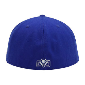 Gorra Ajustada de Sarga de Algodón Azul Marino con Parche de Goma Personalizado 59FIFTY de Dorso Cerrado - Product Image 4