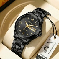Montre à quartz Aili Feida pour femme, boîtier en alliage, bracelet en acier inoxydable, 9 mm, étanche, lumineuse, ultra-fine, double fermoir papillon, style professionnel