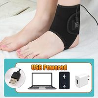 Attelle de cheville chauffante USB isolée et réglable à 3 niveaux avec plaque PE pour soulager l'arthrite, les tensions et la fatigue, unisexe