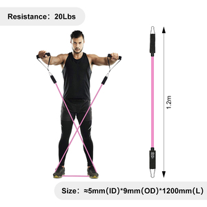 Pink Resistance <b>Bands</b> With Handles 5 Levels 10-50 Lbs Latex Exercise <b>Bands</b> Portable Multifunctional <b>Workout</b> Set For Adults - Product Image 3