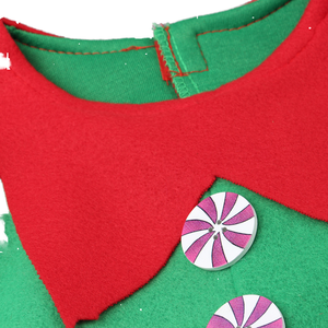 Best Price Christmas Elf <b>Costume</b> Kids Christmas <b>Costume</b> Carnival Party Clothes Canary Velvet Dress up Clothes Gift - Product Image 4