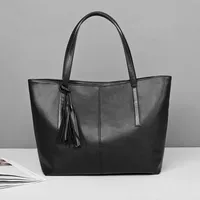 Sacs à main grande capacité pour femmes, sac fourre-tout rétro à pompons, sac à bandoulière de luxe en cuir PU, sac à main à poignée supérieure pour femme