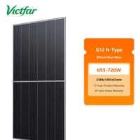 Panneau solaire haute efficacité 695W/700W/705W/710W/715W/720W, panneaux solaires bifaciaux monocristallins pour toit de maison, module d'énergie solaire