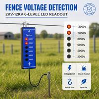 Testeur de clôture électrique portable professionnel, détection haute tension 6000 volts, coque verte accrocheuse