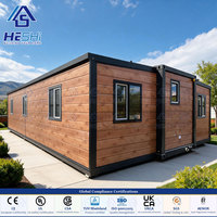 Maison conteneur extensible à assemblage rapide en 1 heure, 20 pieds, 40 pieds, 1, 2, 3, 4, 5 chambres, cuisine, petite maison étanche clé en main, bungalow