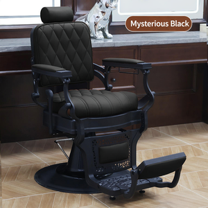 Sillón de Barbería Vintage para Salón de Peluquería Masculina, Sillón de Barbería Reclinable con Elevación Hidráulica, Sillón Clásico para Afeitar y Lavar el Cabello - Product Image 2