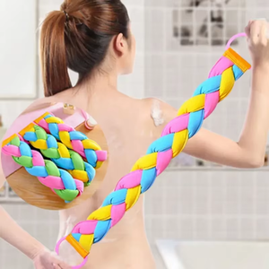 Tira de frotar de baño de cuatro hebras trenzadas de doble cara para espalda, tipo toalla - Product Image 4